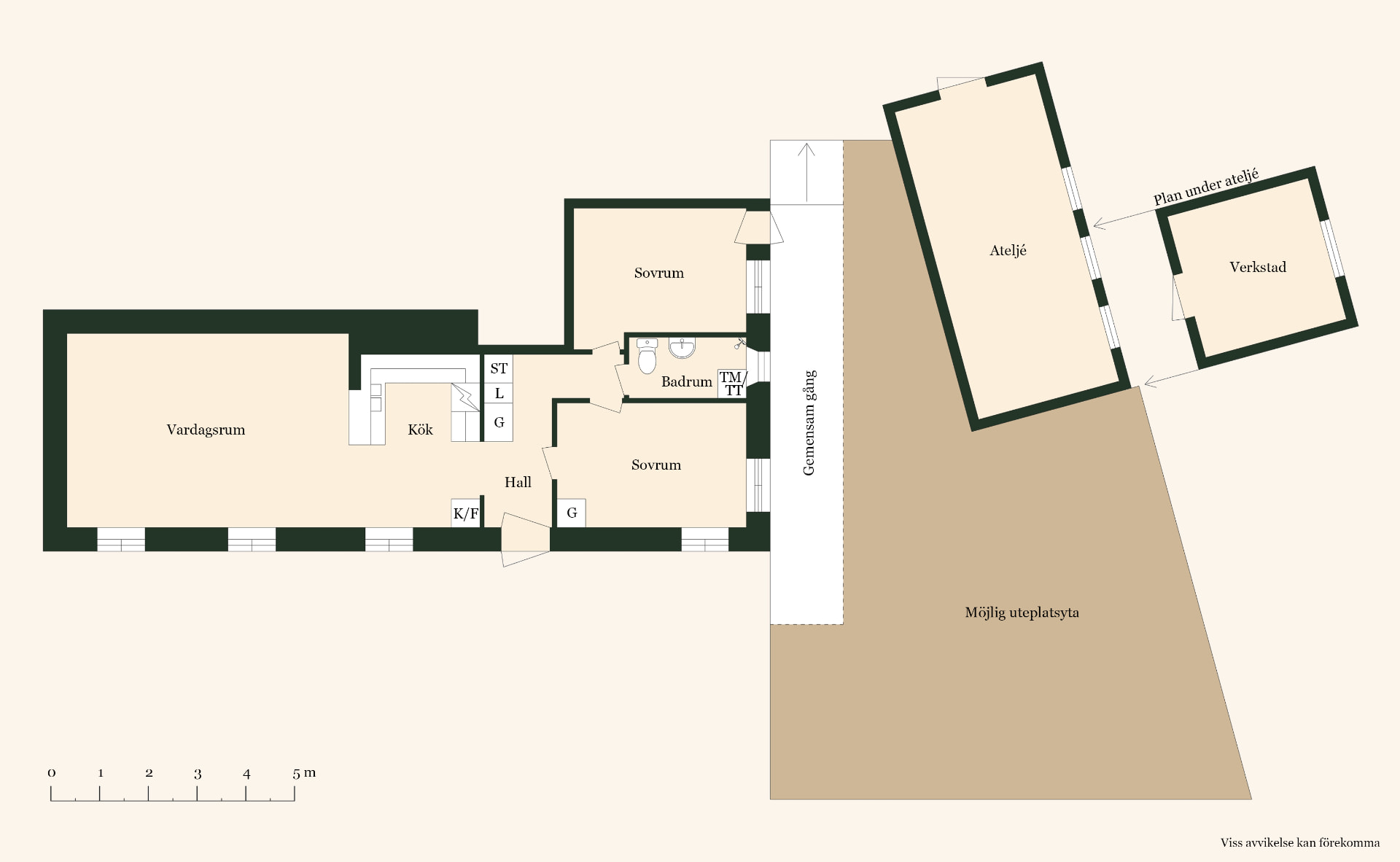 Trädgården, planritning, plan 1